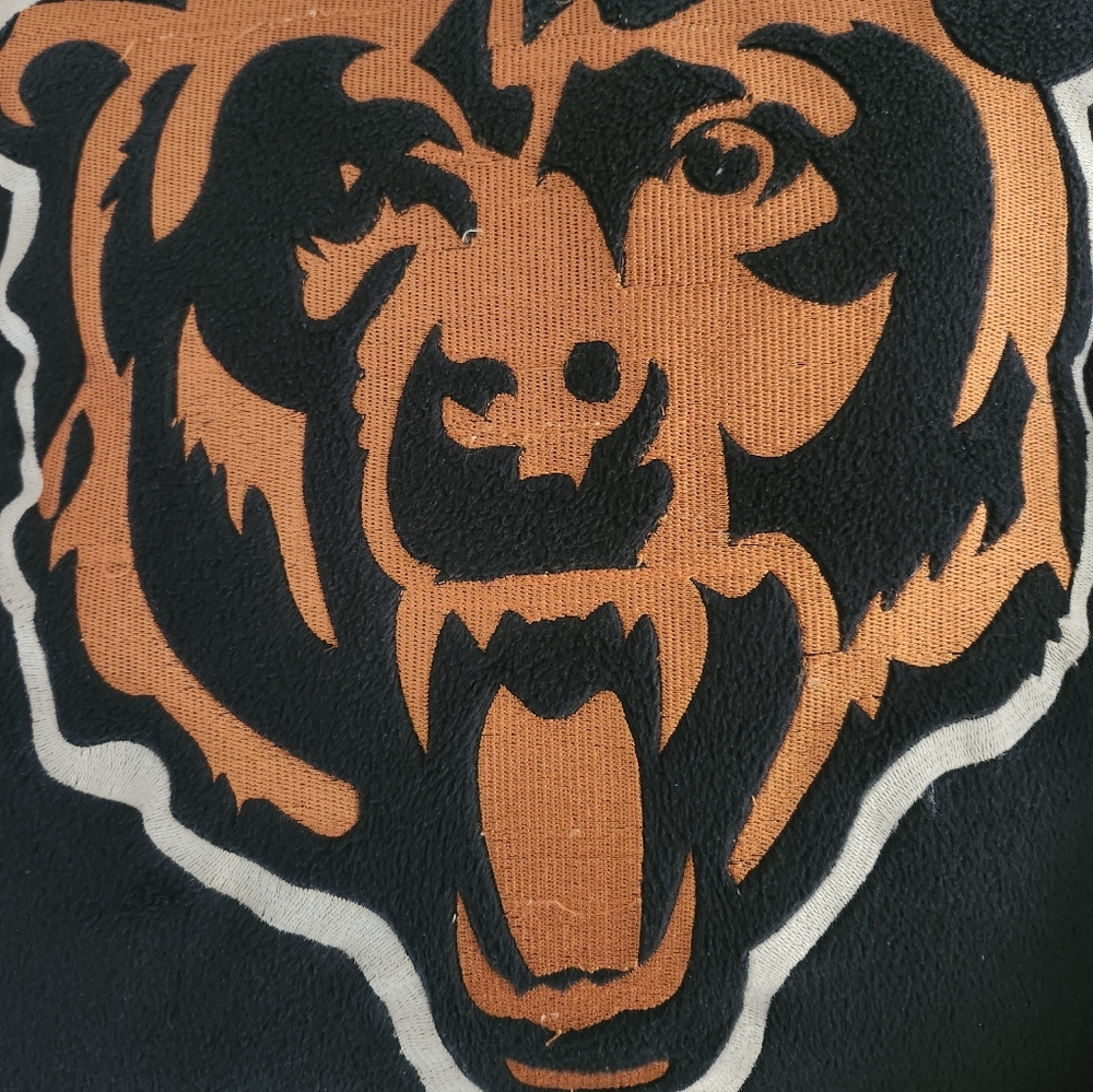 NFL Bears Black and Orange Bear Logo Throw Pillows 15x15 Dan River Co - Picture 2 of 12